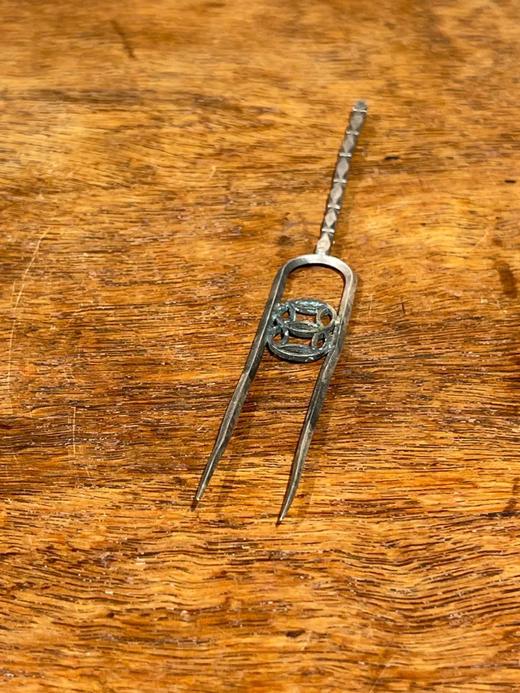 纯银双钱纹果叉，顺丰包邮 商品图2