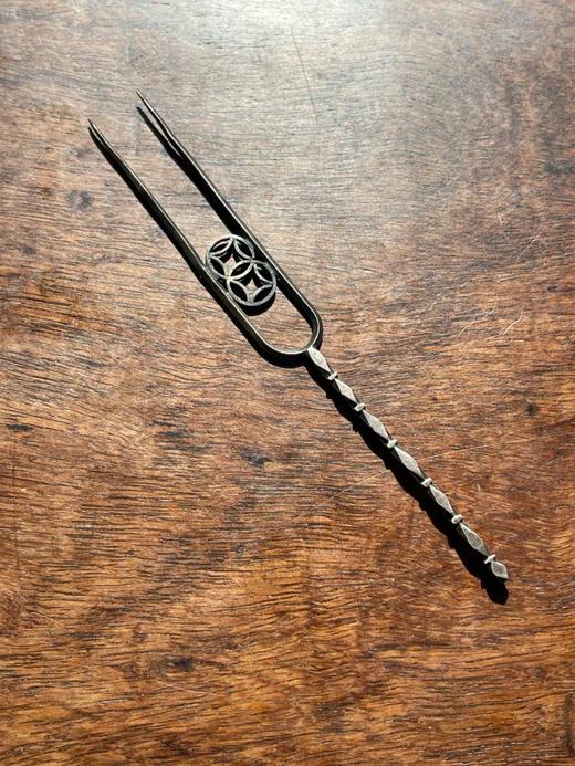 纯银双钱纹果叉，顺丰包邮 商品图1