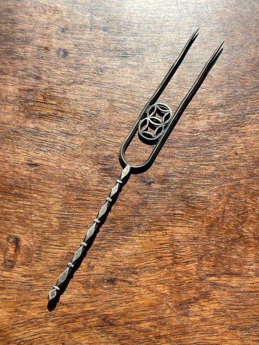 纯银双钱纹果叉，顺丰包邮 商品图0