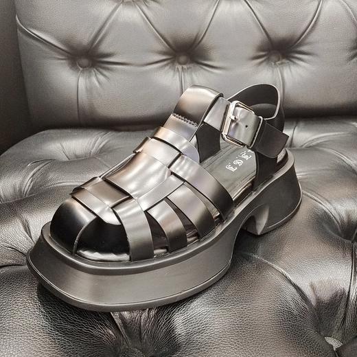 LFGJ 6145  编织罗马凉鞋夏季时尚沙滩厚底包头运动凉鞋 商品图7