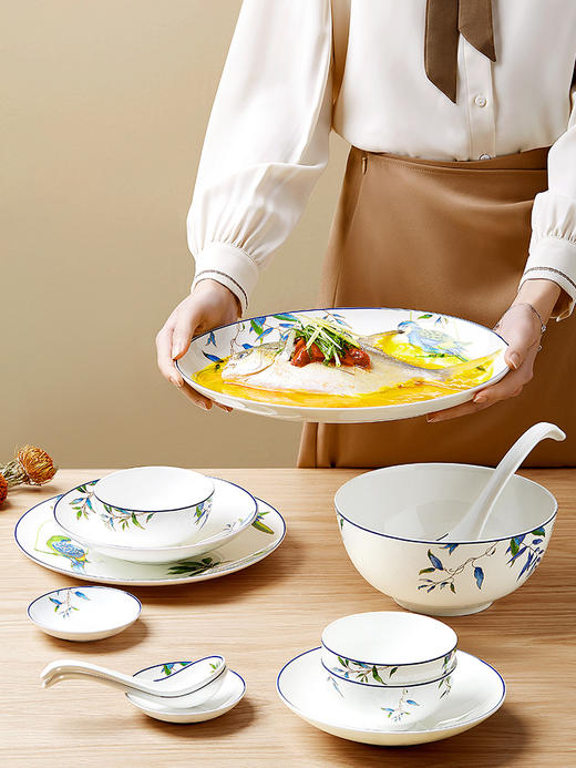 【6F】玛戈隆特 碗碟套装家用创意个性中式网红高端骨瓷餐具套装 礼盒装 商品图3