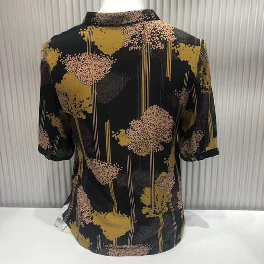 南3 尚牧女桑蚕丝翻V领短袖T恤 商品图1