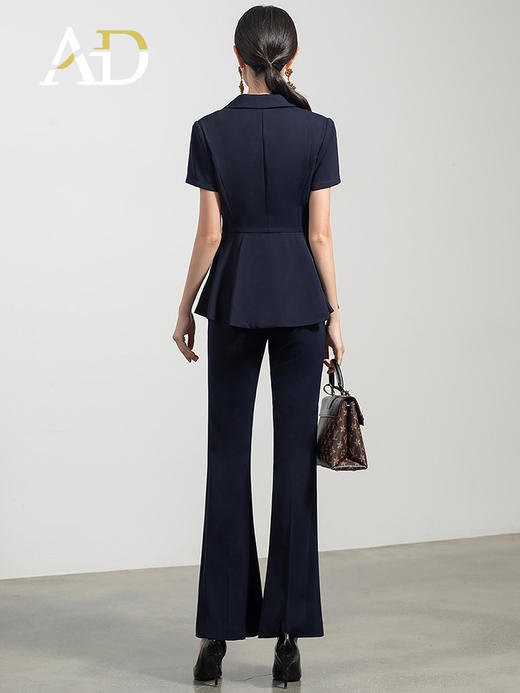 AD时尚大气西服套装女高端职业装洋气荷叶边显瘦商务正装气质套裤 商品图4