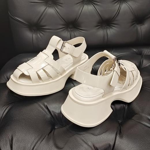 LFGJ 6145  编织罗马凉鞋夏季时尚沙滩厚底包头运动凉鞋 商品图5