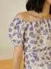HeyDress郁金香碎花天丝短袖上衣女法式一字肩设计泡泡袖甜美小衫 商品缩略图4