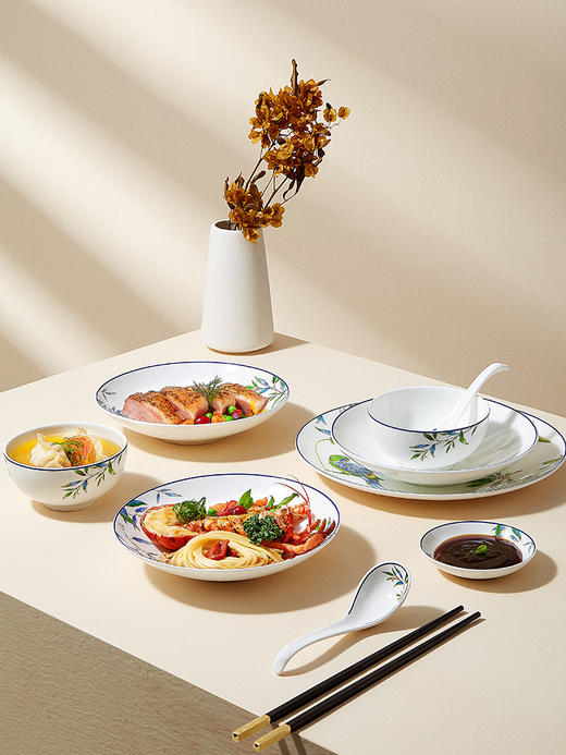 【6F】玛戈隆特 碗碟套装家用创意个性中式网红高端骨瓷餐具套装 礼盒装 商品图1