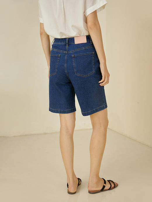 HeyDress复古牛仔短裤女夏季薄款高腰宽松阔腿中裤五分直筒裤子 商品图3