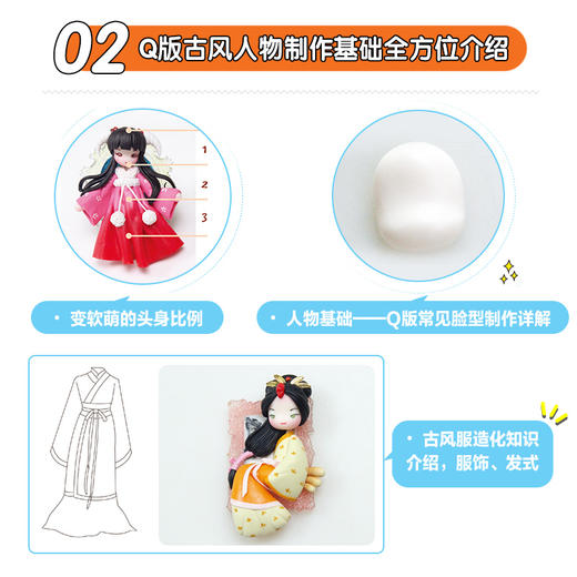 (仓发) 黏土人物入门 Q版古风人物制作教程/人民邮电出版社/xiaox小小/9787115532305 商品图1