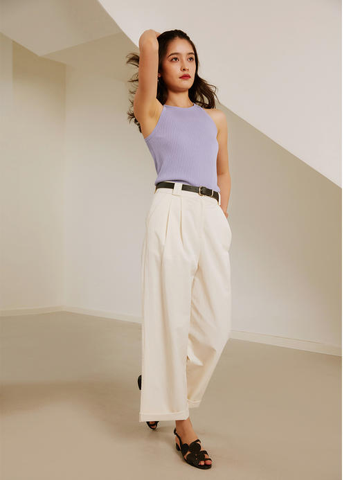 【周四精选福利】HeyDress工字吊带背心女夏季坑条修身无袖挖肩百搭外穿打底上衣 商品图3