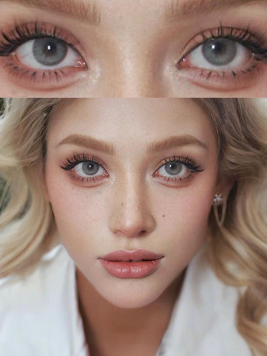 【年抛和日抛双版本】钻石雾灰 kiraFairy | 中直径14.2，着色13.4  | 【同品牌多副更划算,选款色板在详情页】灰色混血美瞳 商品图0