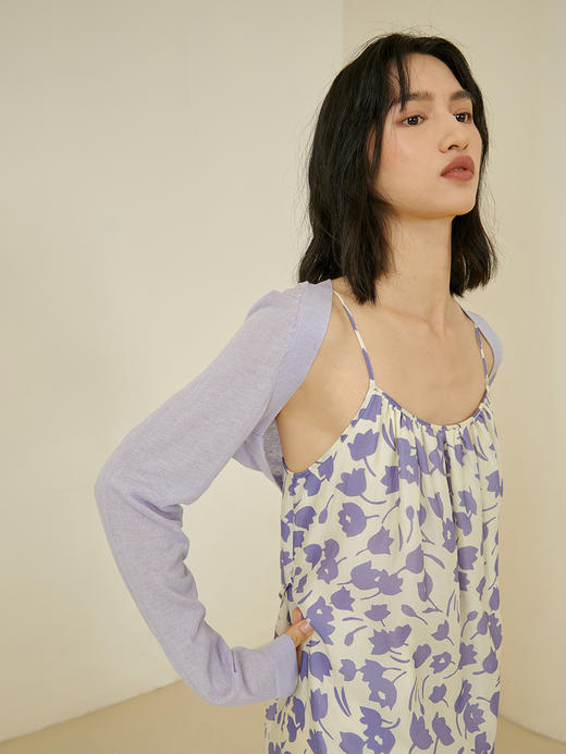 HeyDress郁金香天丝碎花吊带连衣裙女夏季法式印花收腰气质裙子 商品图2