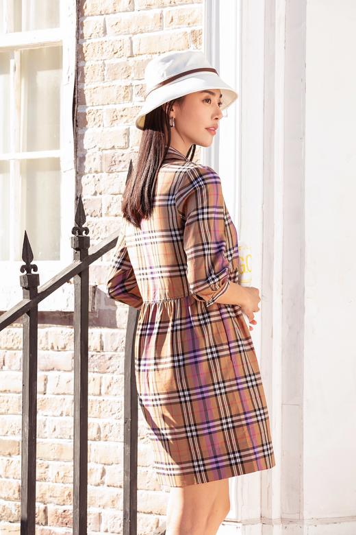 女格仔中袖连衣裙175842 商品图4