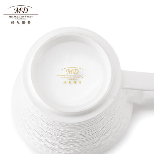 【6F】玛戈隆特 纯白浮雕陶瓷马克杯 家用水杯情侣北欧欧式奢华牛奶杯子 商品图4