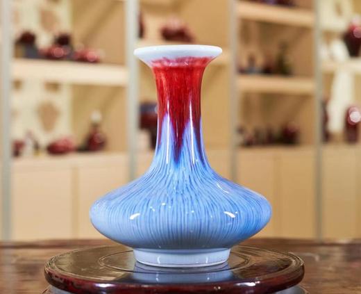 邓希平;彩色丝毛釉扁肚瓶 商品图1