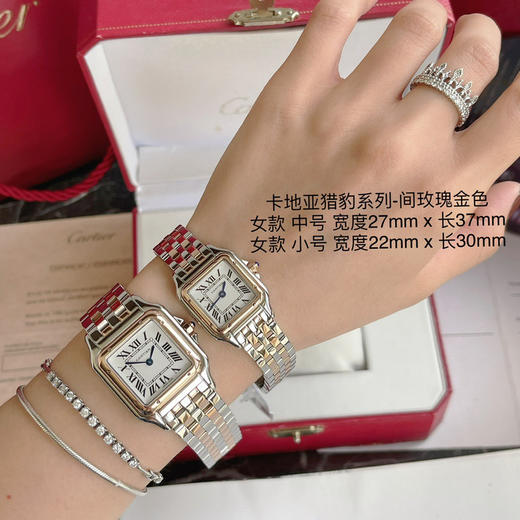 原单品质，Panthère de Cartier 卡地亚猎豹系列 女装中小号表款，朗达瑞士进口石英机芯。316L精钢表壳，小号尺寸（宽22mm 长30mm ）中号尺寸（宽27mm 长37mm ） 商品图0
