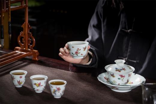 【蝶恋花香，千古流芳】粉彩描金蝶恋花品茗套组，景德镇重工手作，名匠新作，浪漫美好 商品图1