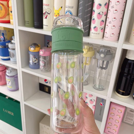 【品牌直发】【杯具熊玻璃杯】渔夫帽、两段式、茶水分离双层杯 泡，茶杯男女水果过滤便携 商品图2