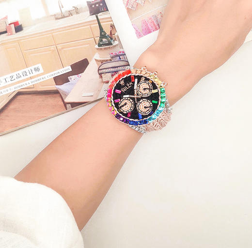 预售|纯手工饰品 毛线编织手表网红礼物 彩色款（不含盒子） .潮快闪[福利品] 商品图0