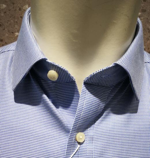 美尔雅男装蓝色暗格纹商务短衬 商品图2