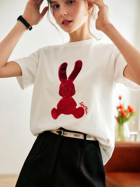 0OLrain法式高级穿搭短袖T恤女夏季2022年新款重工亮片纯棉上衣