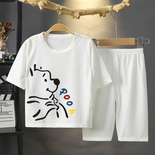 【儿童节】儿童冰丝七分袖提花空调服套装2套 商品图0