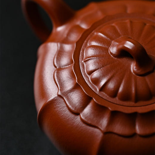 梵匠丨禅墩·唯心 家藏级优质朱泥 宜兴紫砂壶 嵇芳老师全手工制作 260cc 配礼盒证书   商品图4