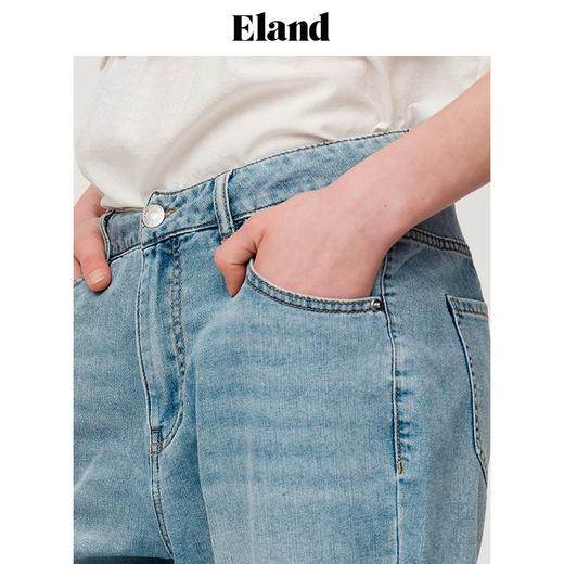 ELAND衣恋2022年春夏季新款休闲嬉皮风牛仔裤长裤女EETJC25H4M 商品图3