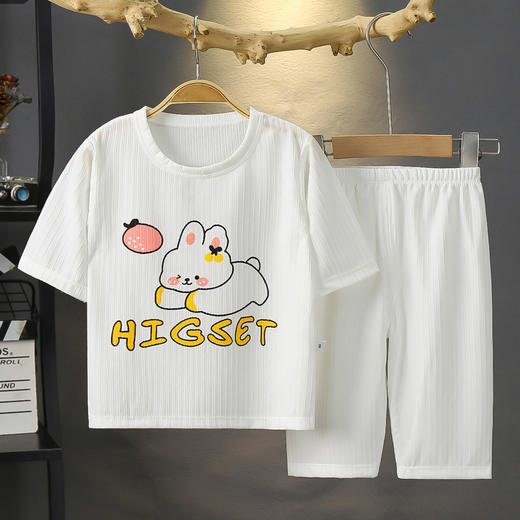 【儿童节】儿童冰丝七分袖提花空调服套装2套 商品图1