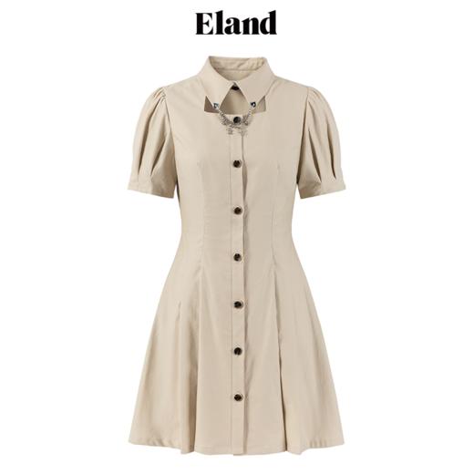 ELAND依恋2022年夏款百搭梭织显瘦衬衣连衣裙EEOWC25N1C 商品图3
