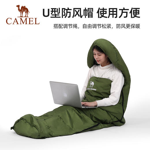 骆驼户外睡袋大人露营四季通用款成人冬季加厚防寒保暖单人睡袋 A1S3H1101 商品图2
