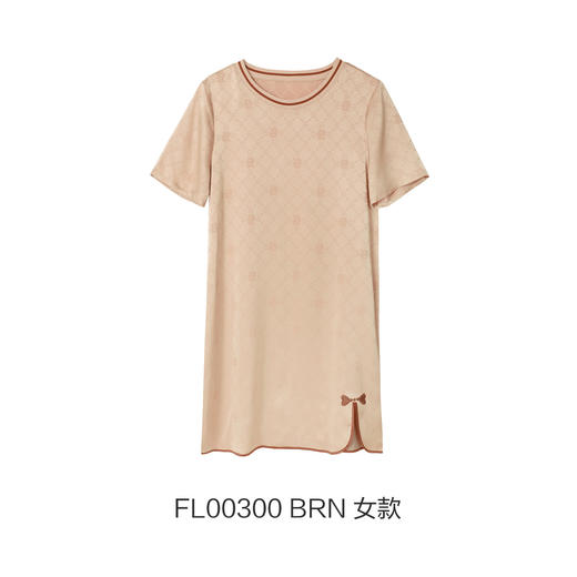 芬狄诗春夏睡衣女圆领薄款休闲家居短裙FL00300 商品图4