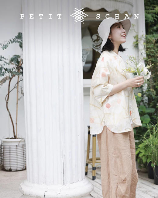 PETIT SCHAN小闪  CLO#027 Flow心流  36支盐缩工艺细亚麻东方禅意外套/裤子 商品图4