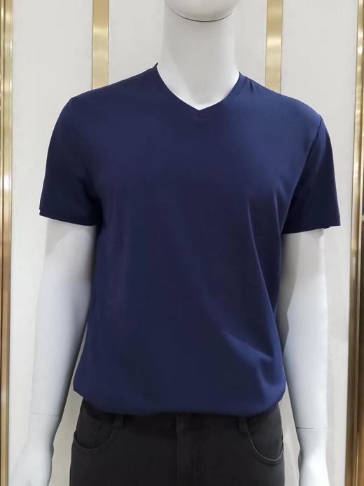 布莘保罗男装V字领纯色短袖 商品图0