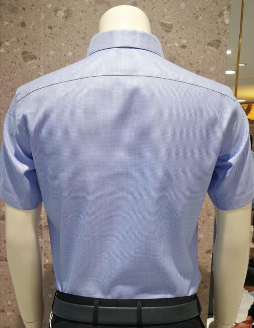 美尔雅男装蓝色暗格纹商务短衬 商品图1