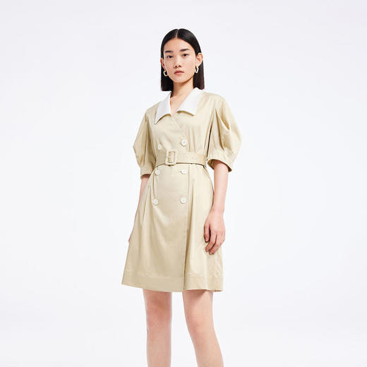 LILY2022夏新款女装气质通勤款别致撞色西装式连衣裙122240C7599 商品图1