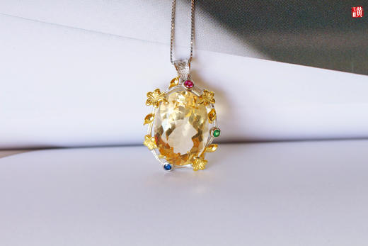 [ 花舞 ]  黄水晶银镶吊坠 | 灿烂金黄，富贵大方 商品图1