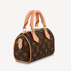 【欧洲专柜直供】LOUIS VUITTON 路易·威登 NanoSpeedv经典老花帆布拼牛皮手提单肩斜挎包 百搭便携通勤女款棕色经典必入款 M81085 商品缩略图1