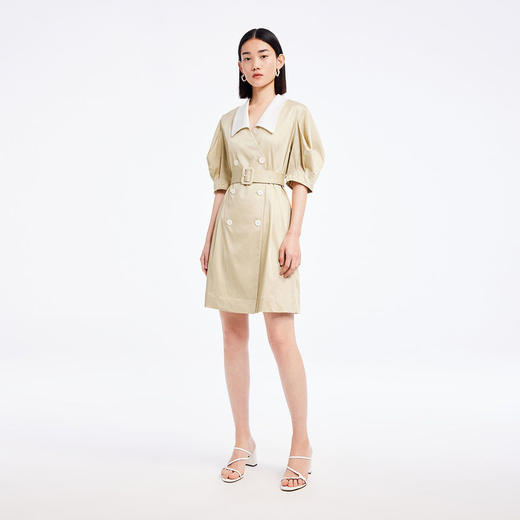 LILY2022夏新款女装气质通勤款别致撞色西装式连衣裙122240C7599 商品图2