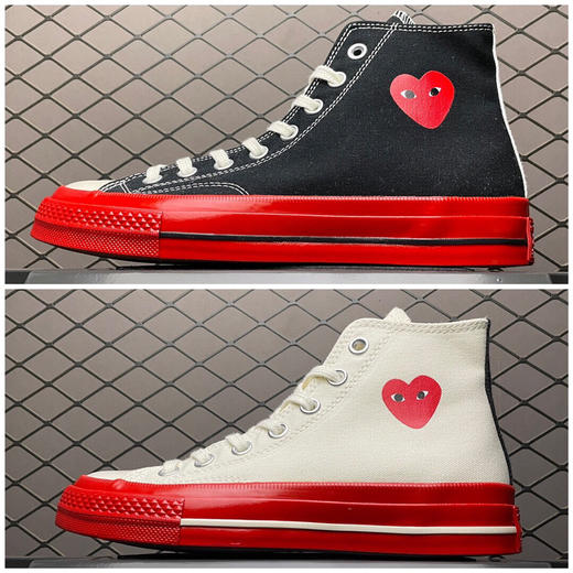 夏季特惠💰290 CDG x Converse 匡威 川久保玲CDG PLAY 联名帆布高帮休闲板鞋 商品图7