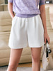 欧芮儿白色休闲裤女夏季2022年新款高腰气质阔腿设计感薄款短裤 商品缩略图3