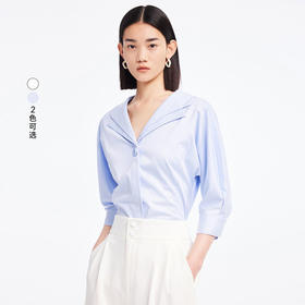 LILY别致双领纯色衬衫122240C4186