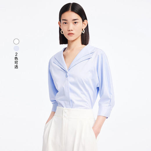 LILY别致双领纯色衬衫122240C4186 商品图0