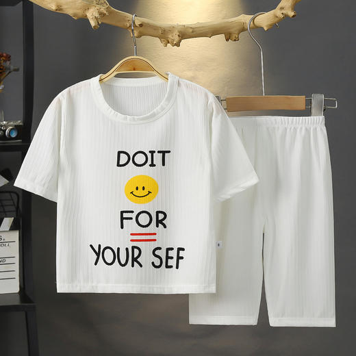 【儿童节】儿童冰丝七分袖提花空调服套装2套 商品图3