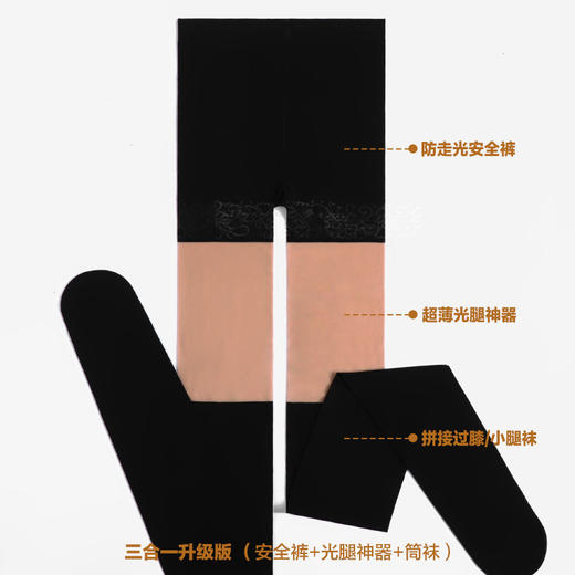 三合一无痕裸感拼接丝袜夏季薄款光腿拼接假小腿袜过膝袜拼接 商品图1