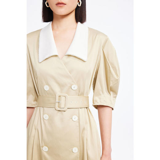 LILY2022夏新款女装气质通勤款别致撞色西装式连衣裙122240C7599 商品图3