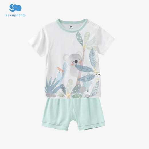 丽婴房-内衣类（夏）F2短袖套装草绿\果绿 商品图0