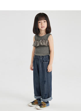 22年夏季新款儿童女童圆领弹性舒适背心 1M5000010