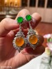 2211205，老坑艳绿+黄翡蛋面耳坠，具体价格微信咨询。 商品缩略图3