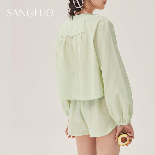 SANGLUO大橘大利桑蚕丝丝棉睡衣套装可外穿家居服 商品图4