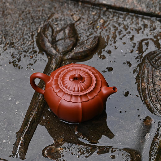 梵匠丨禅墩·唯心 家藏级优质朱泥 宜兴紫砂壶 嵇芳老师全手工制作 260cc 配礼盒证书   商品图2